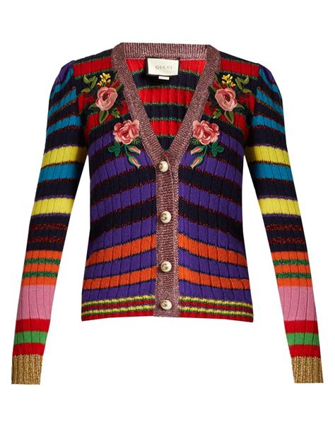 gucci womens cardigan floral|gucci cardigan women us.